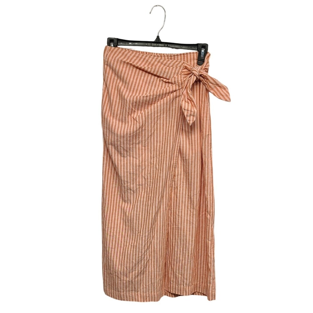 Universal Thread Pink Striped Faux Wrap Midi Skirt WR9M0K XS/L NEW